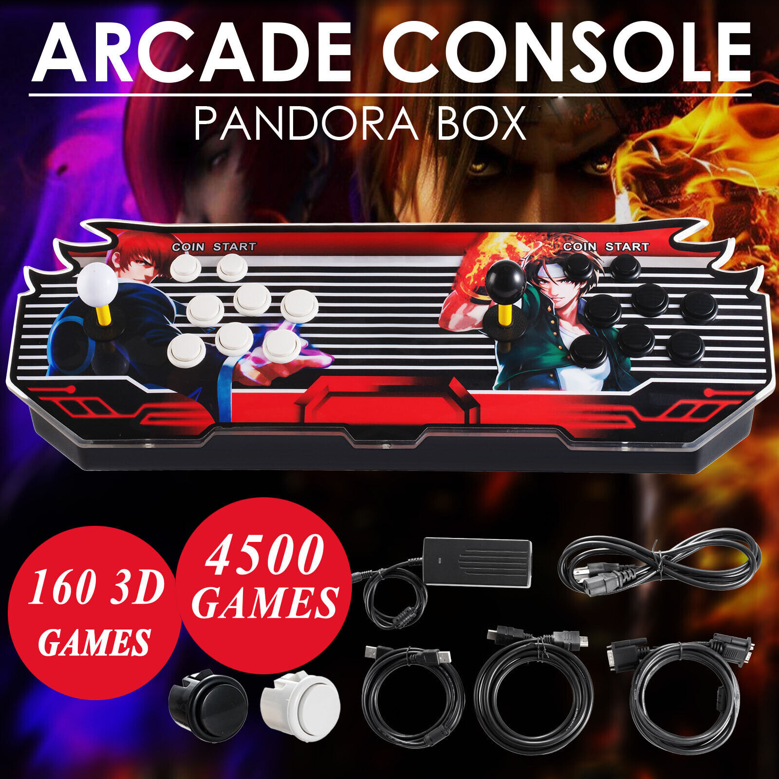 2022 3D WIFI Pandora Box 28S 4500 in 1 Home Retro Video Games Arcade Console