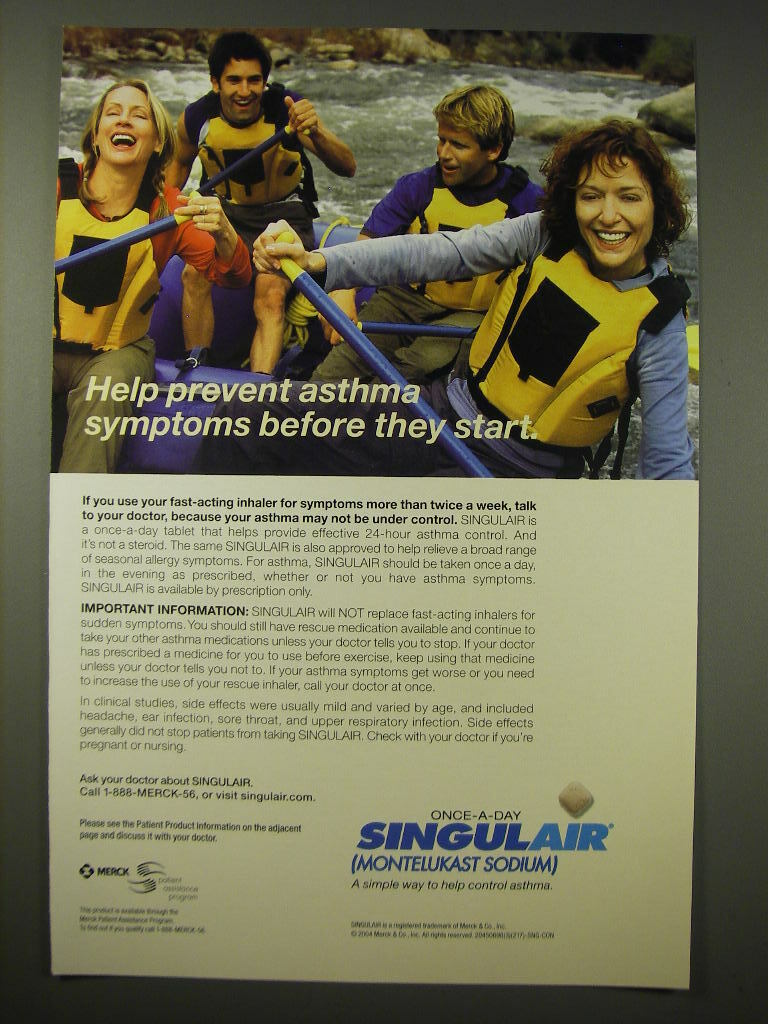 2005 Merck Singulair Ad - Help prevent asthma symptoms before they start