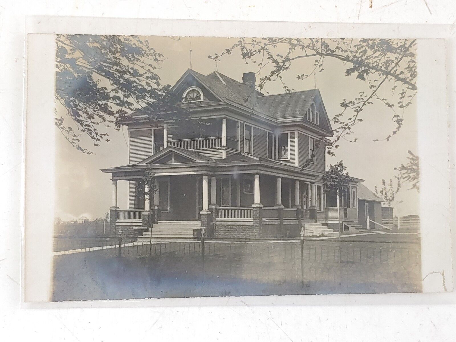 RPPC Frankfort Ind In Indiana Large Residence House Home w. Porch 1910 Postcard
