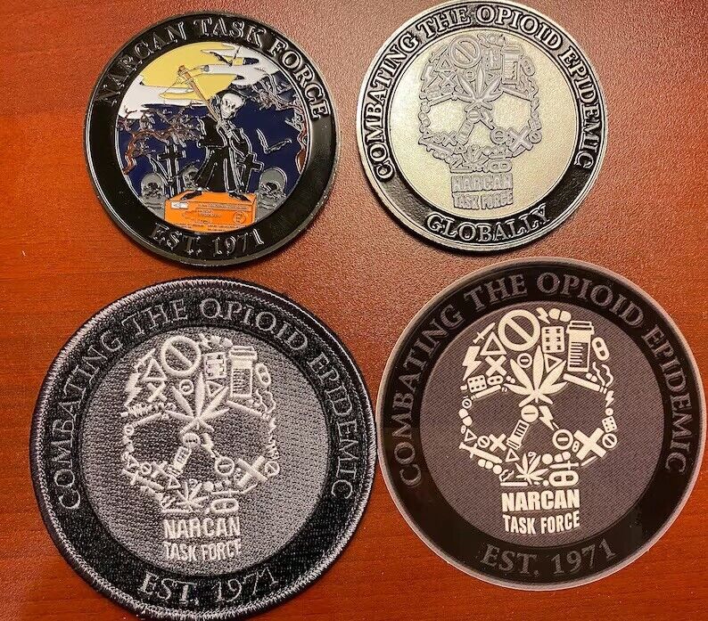 Narcan Task Force Challenge Coin, Patch, Sticker