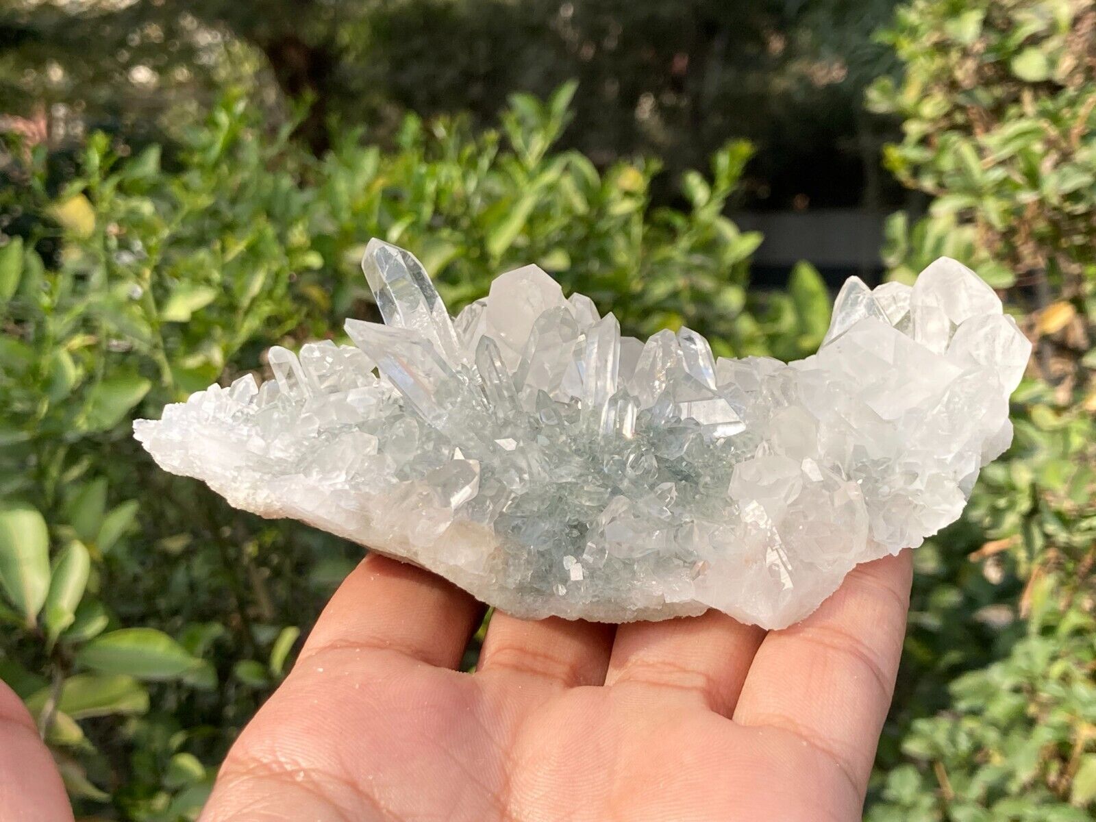 100% Natural Green Chlorite Rough Crystal Quartz 318gm Amazing Mini Point Quartz