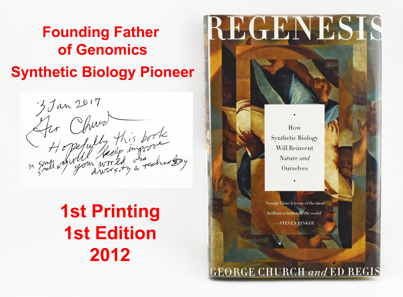 SIGNED George Church 1st/1st Regensis Genetics Synthetic Biology Science Nature