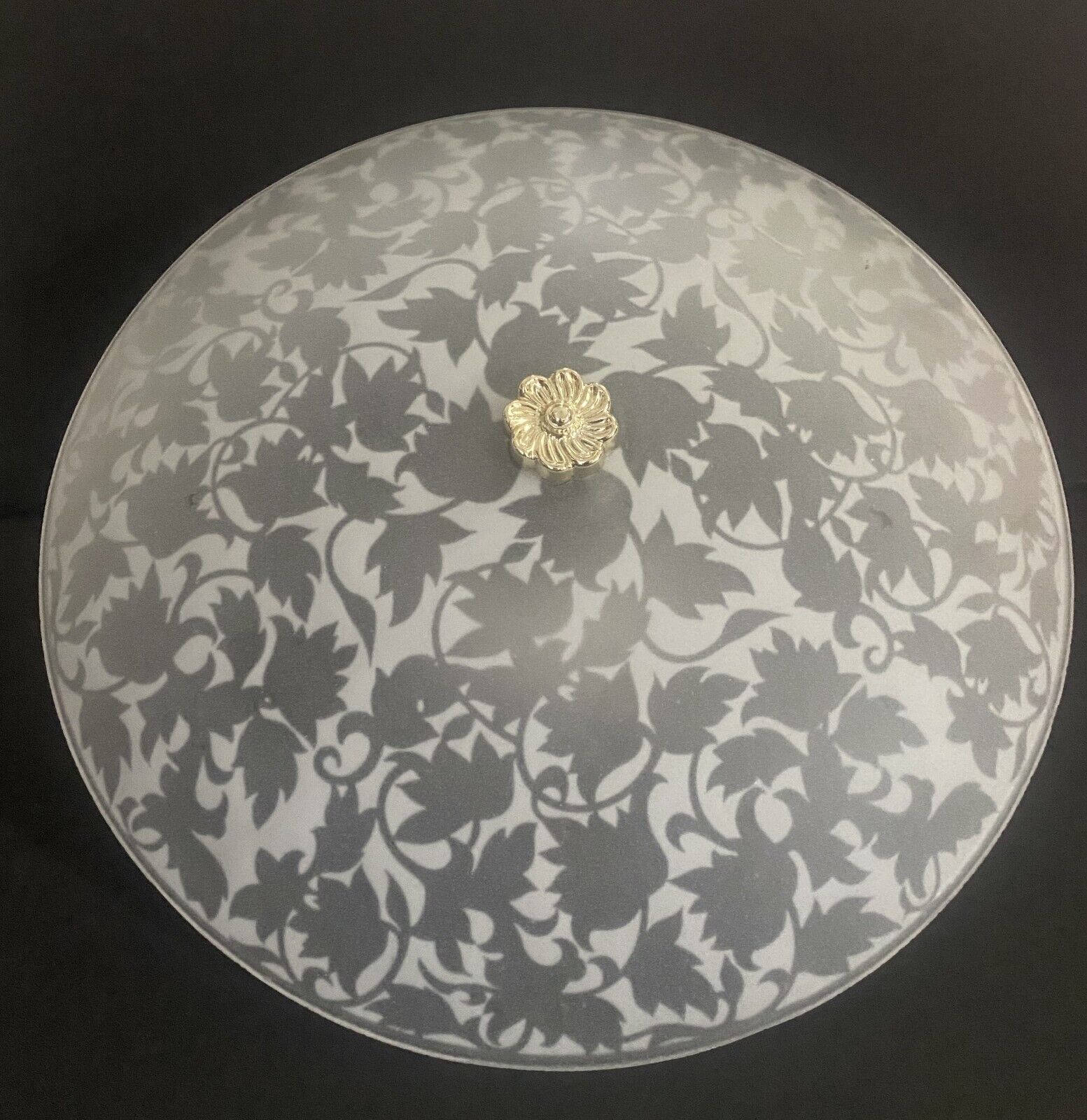 Vintage Mid-Century 14.75” Atomic Lace Design Round Ceiling Light Fixture 3 Bulb