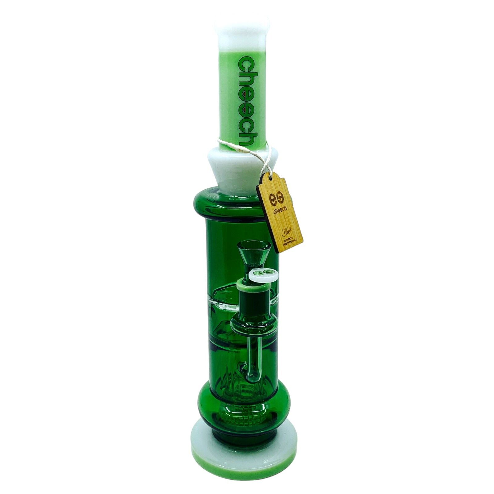 Cheech Bong 11inch Tall Shower Head Perculator  Green Glass Waterpipe