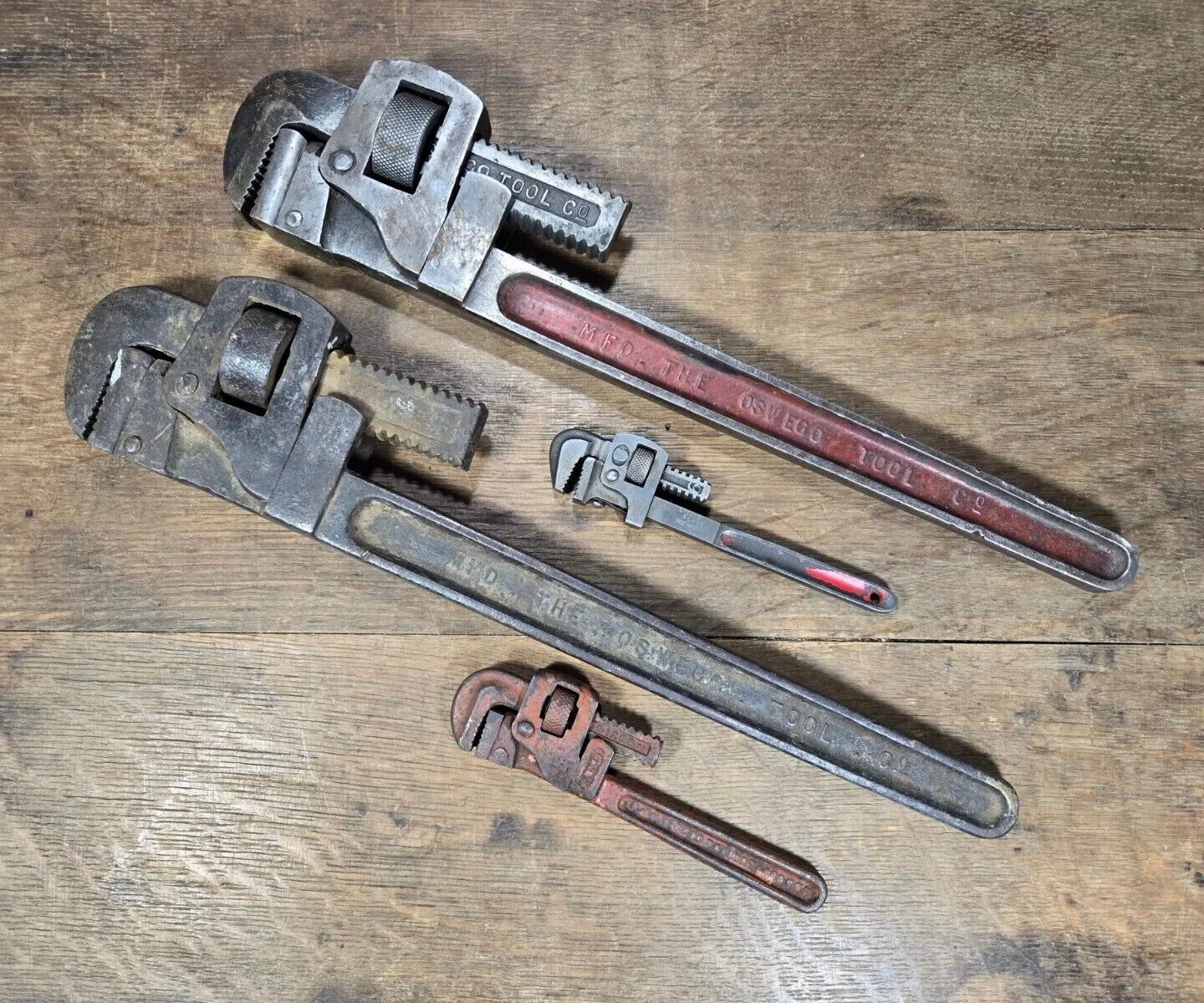 Lot of 4 Vintage Pipe Wrenches (2) 18\
