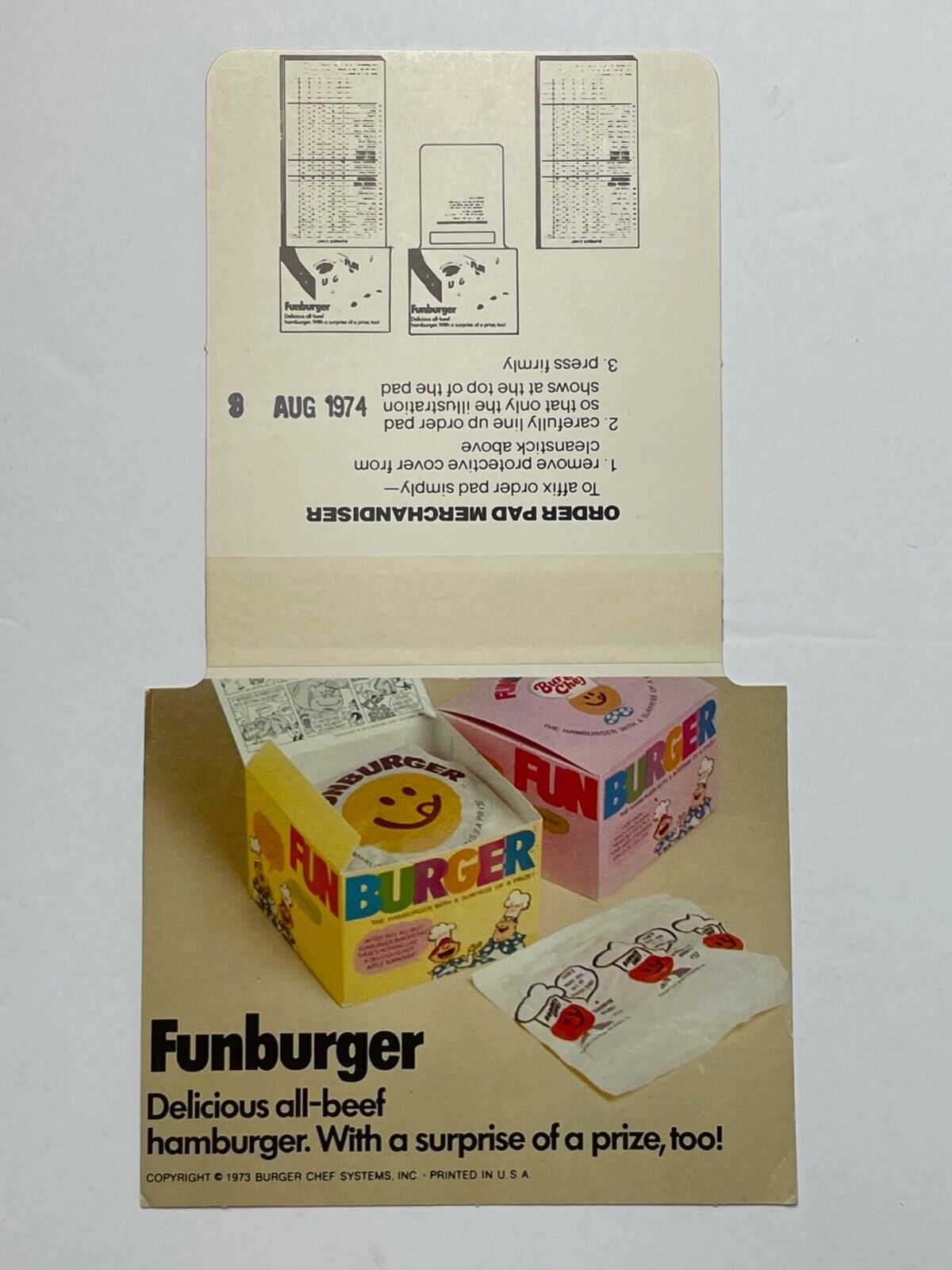 1974 BURGER CHEF FUNBURGER small store sign fast food restaurant