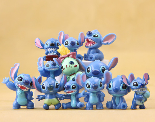 12PCS/SET Cute Disney Lilo & Stitch Scrump Mini Action Figures PVC Toys Dolls