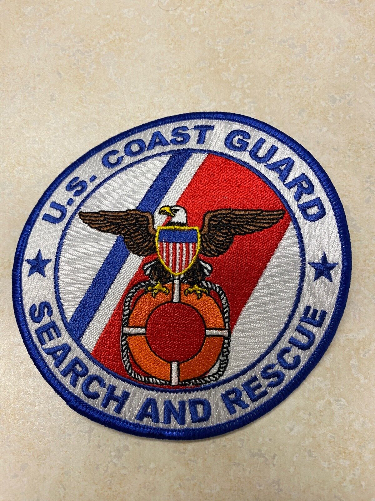 US Coast Guard USCG Search & Rescue White & Blue Patch