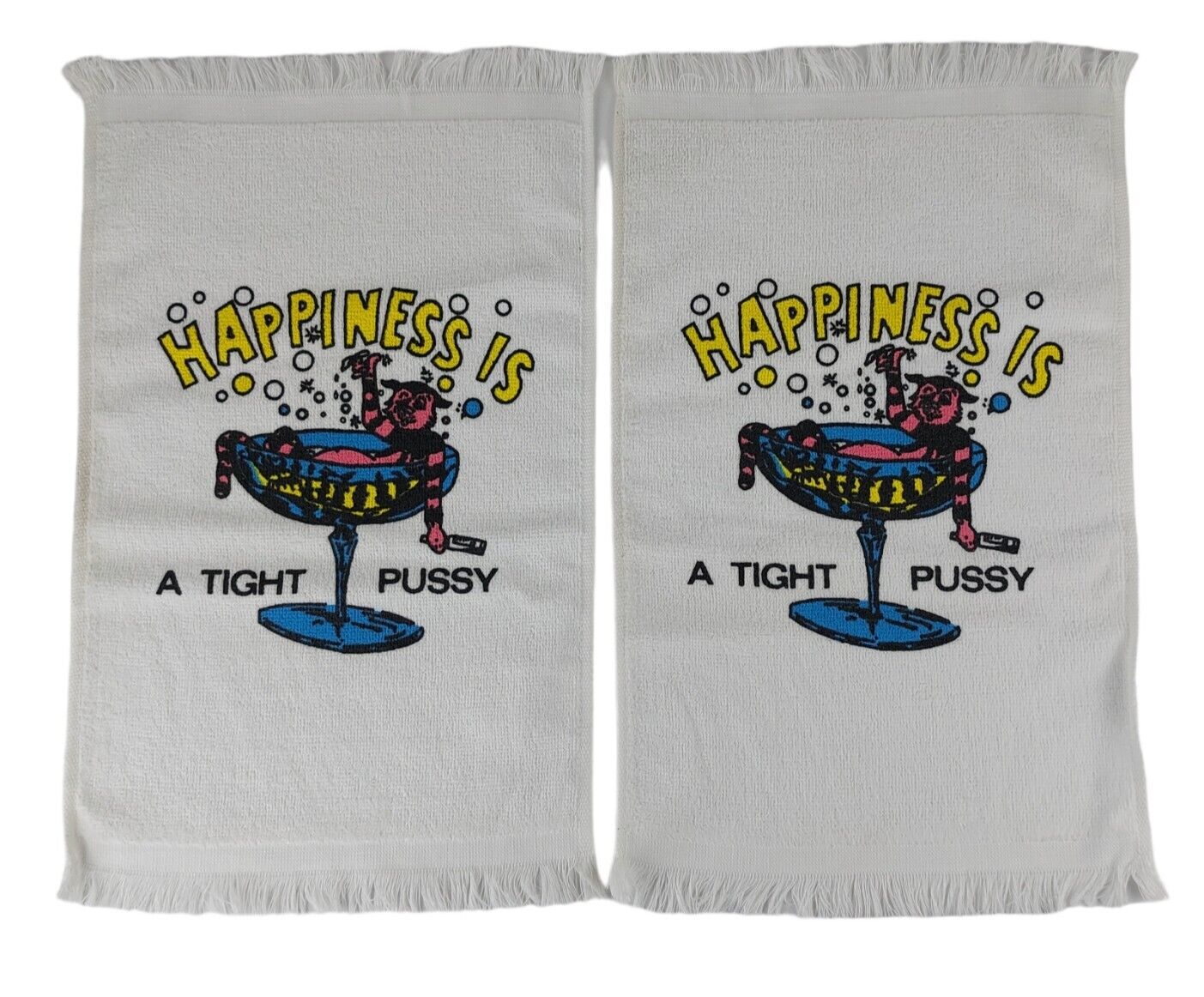Vintage Happiness Is A Tight Pussy Towels Set Naughty Funny