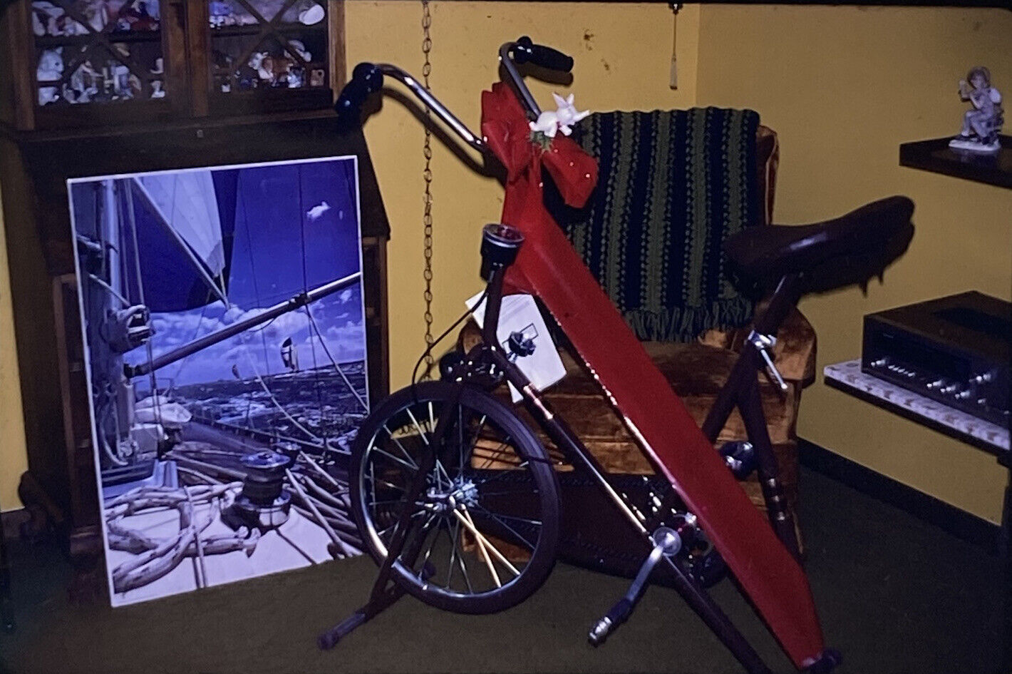 Vintage Photo Slide 1981 Exercise Bike Christmas Gift