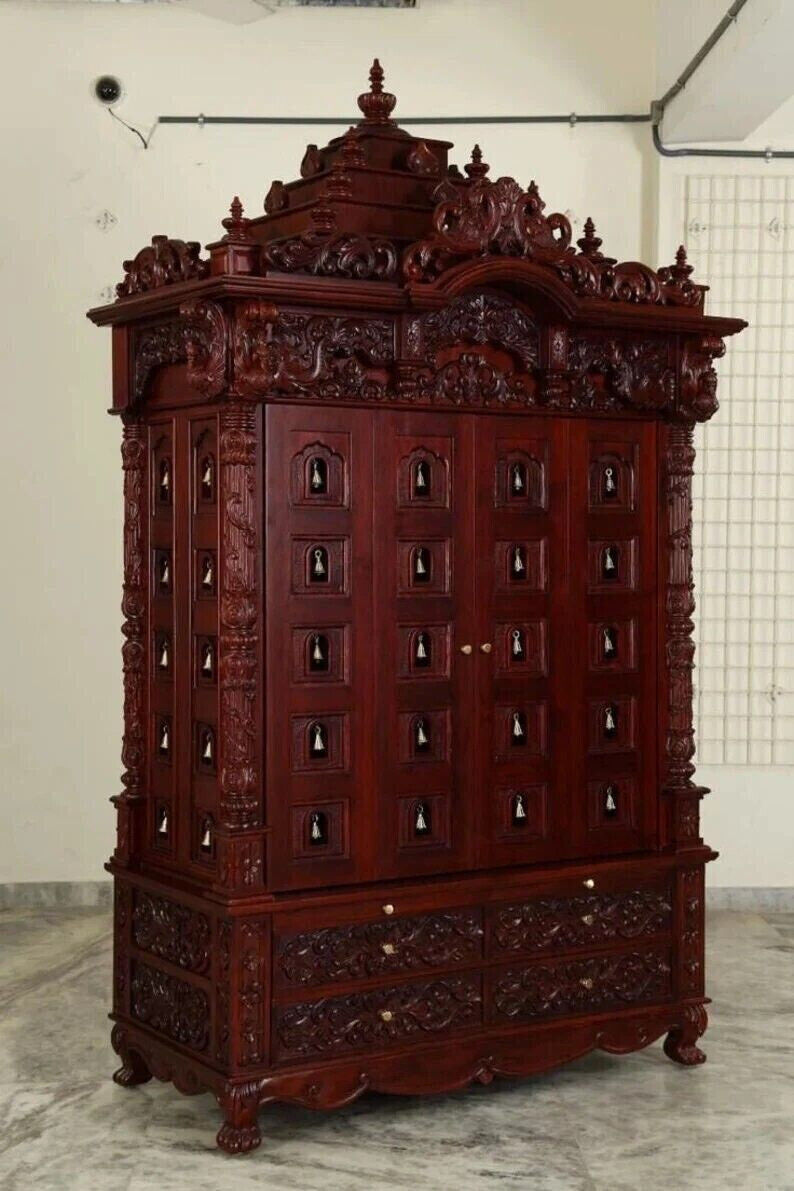 Traditional Puja Temple Hand Crafted Hindu Holy Worship New Design Wooden Temple
