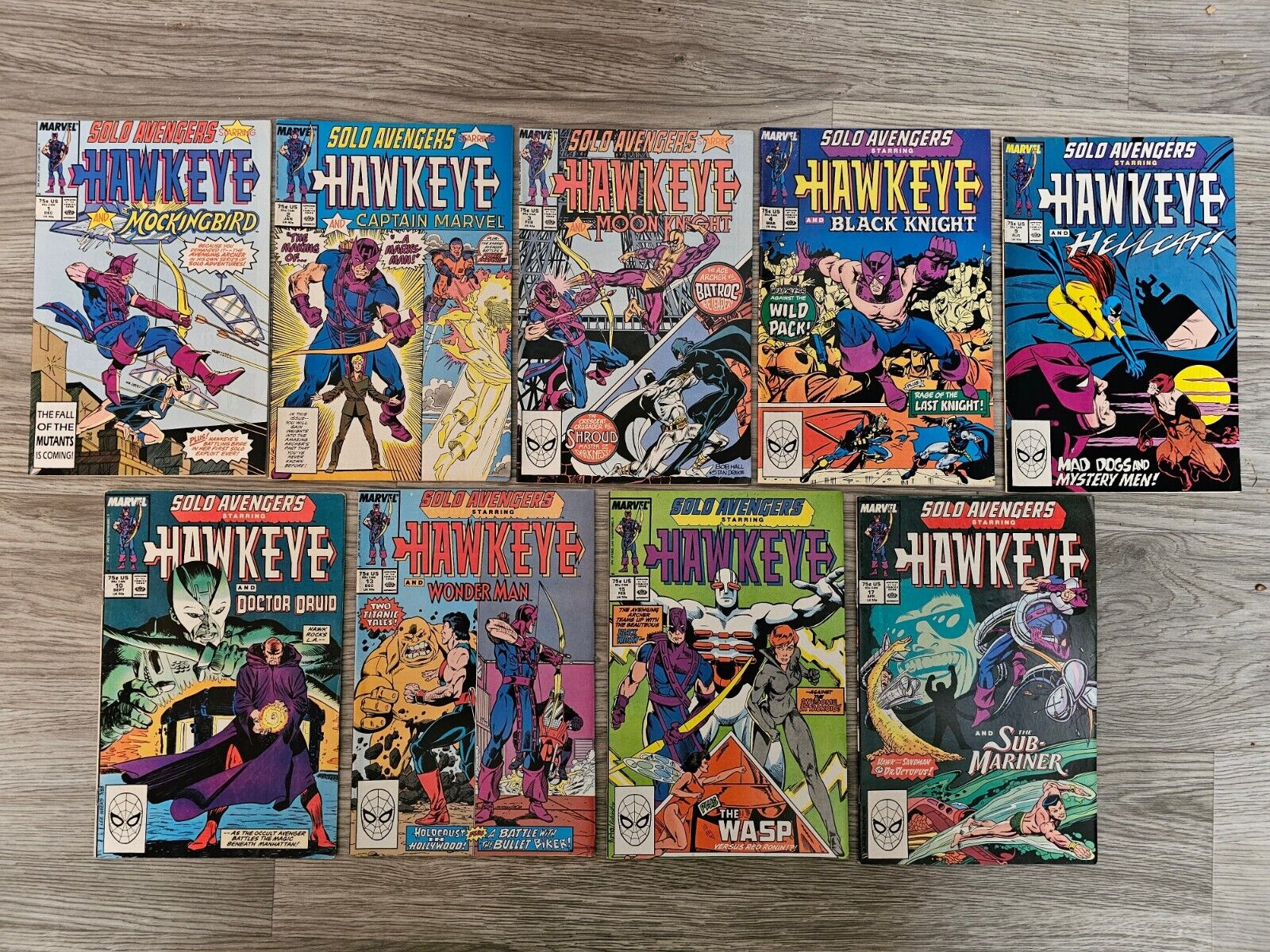 Solo Avengers #1-17 (1988) Feat. Hawkeye Lot Of 9 Copper Age Marvel Comics VF