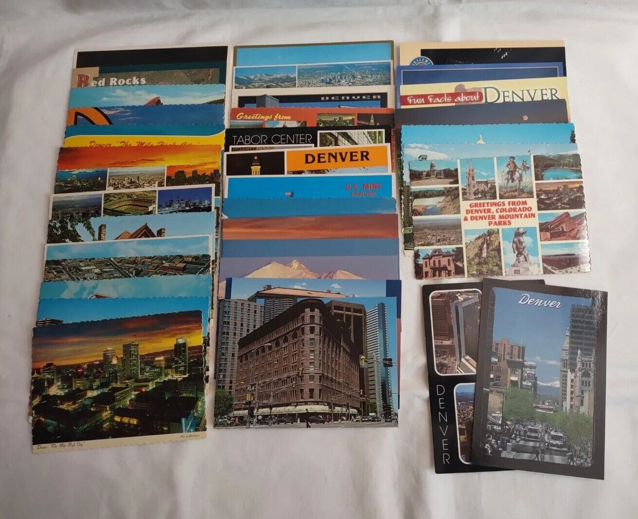 Vintage Lot Of 36 Continental Denver Colorado Postcards Skyline Red Rocks DIA