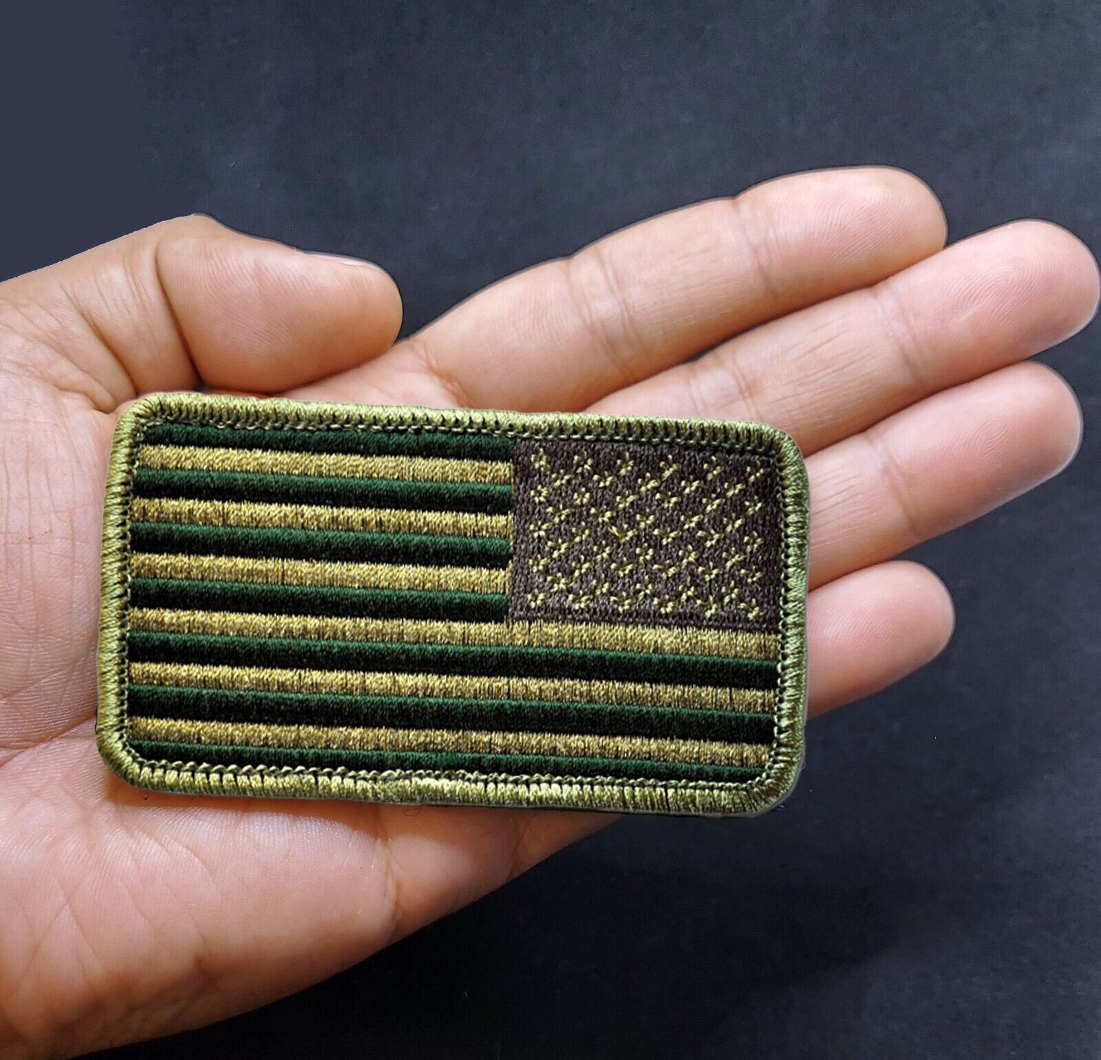 Bastion Morale Patch 3 x 2 Hook & Loop Reverse USA Flag Backwards Military Green