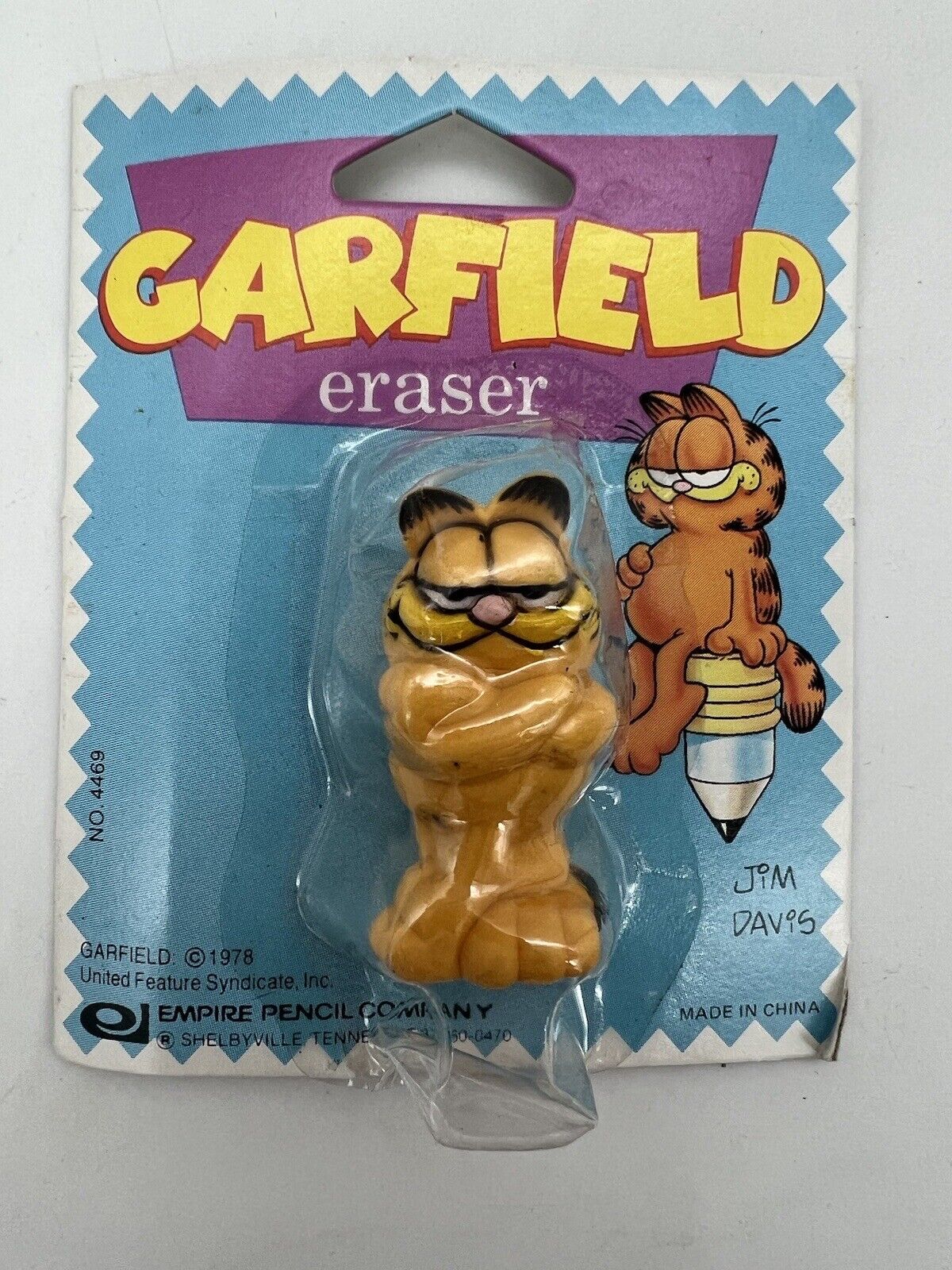 Vintage 1978 Empire Berol USA Garfield the Cat Figure School Eraser Figure