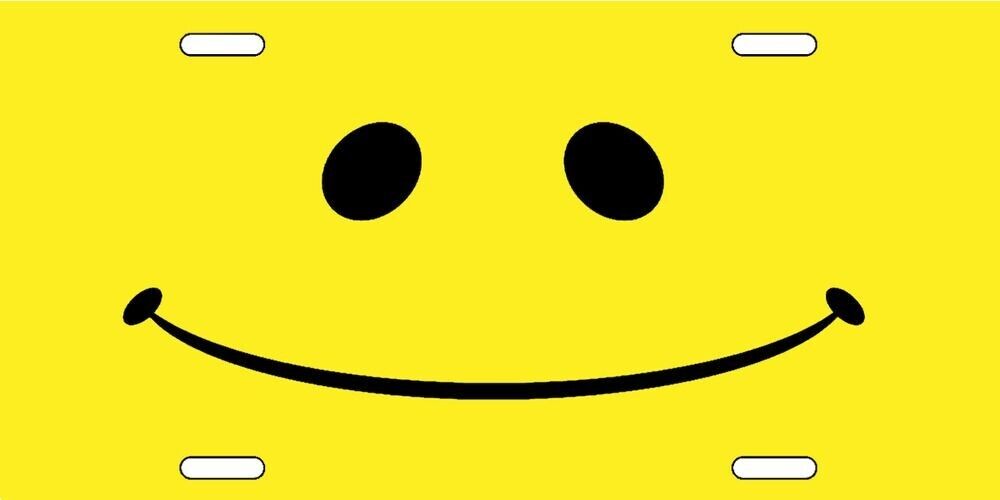 Smiley Emoji Aluminium Car Tag License Plate Happy Face Emotion Vanity Plate