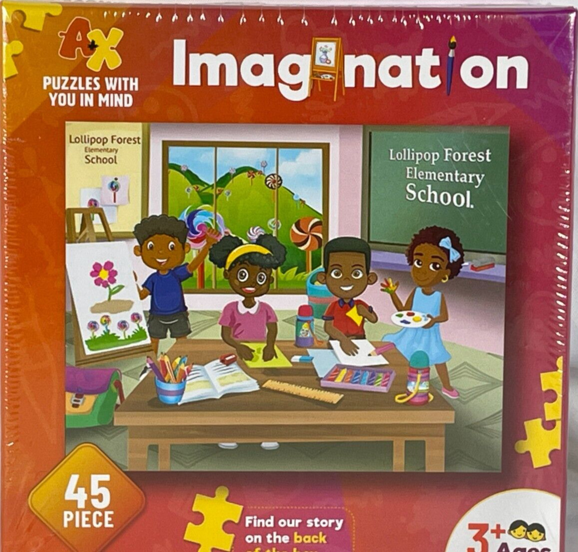 AX Imagnation 45-Piece Puzzle | Lollipop Forest Elementary | Vibrant Colors 🎨✨