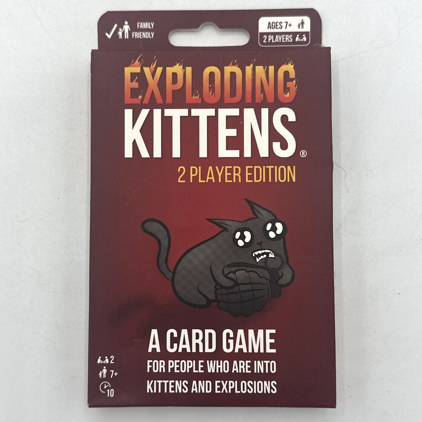 EXPLODING KITTENS 2 Player Edition Card Game Ages 7+ 56 Cards Funny Game Travel