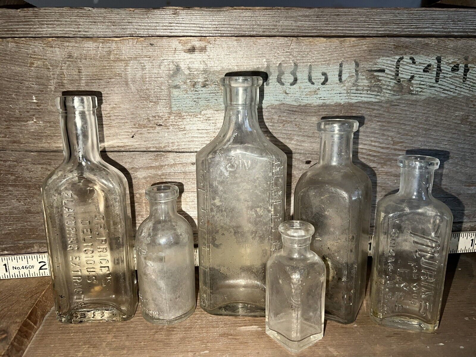 Lot Of 6 Vintage Apothecary Bottles