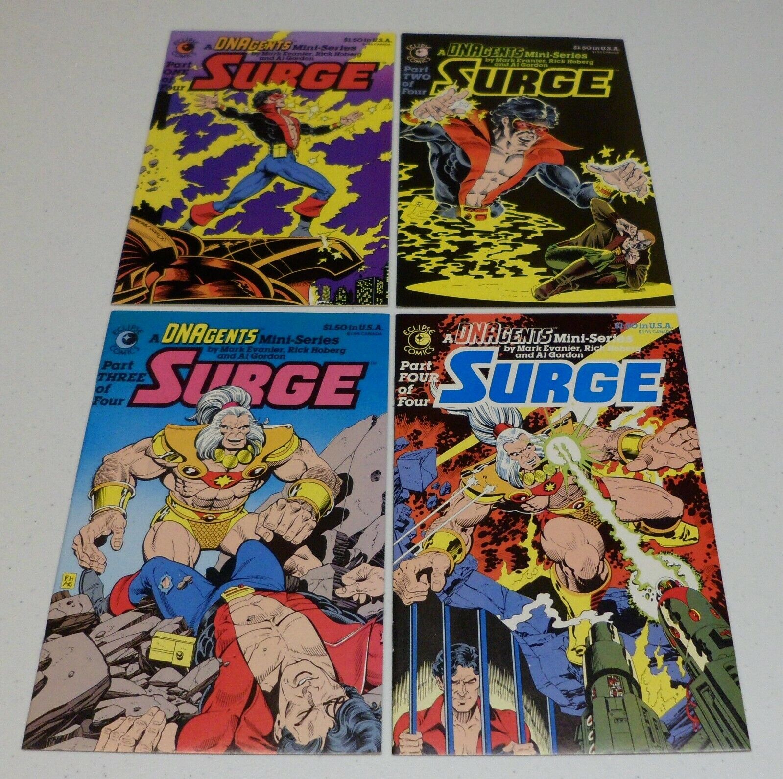 Surge #1 #2 #3 & #4 complete DNAgents mini-series - lot of 4 Eclipse Comics 1984