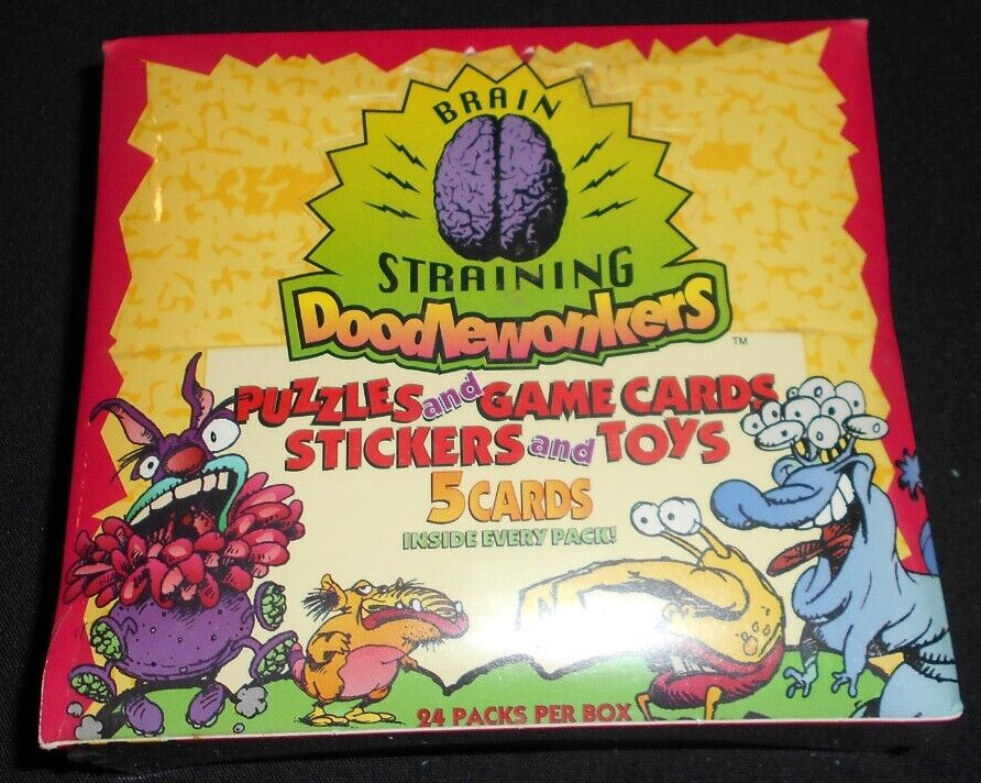 1996 Brain Straining Doodlewonkers Trading Card Box Packs Puzzles Games Stickers