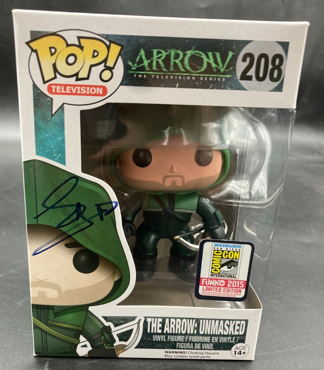 2015 SDCC Excl Funko POP Television The Arrow Unmasked #208 Signed No COA