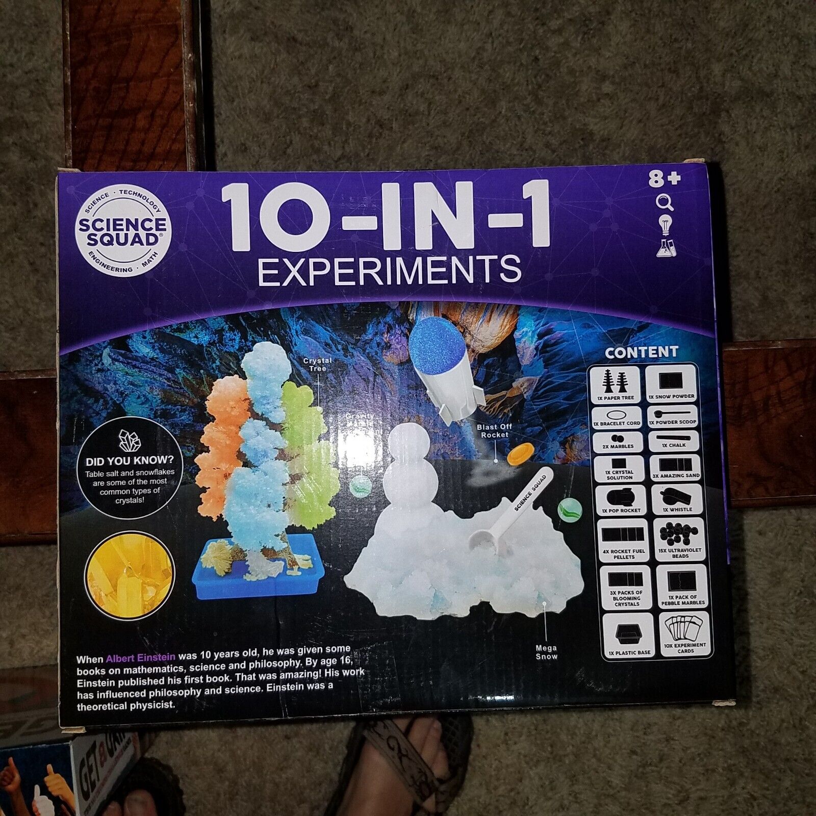 STEM 10 IN 1 EXPERIMENTS KIT SCIENCE SQUAD - CRYSTALS UV-BEADS ROCKET NEW