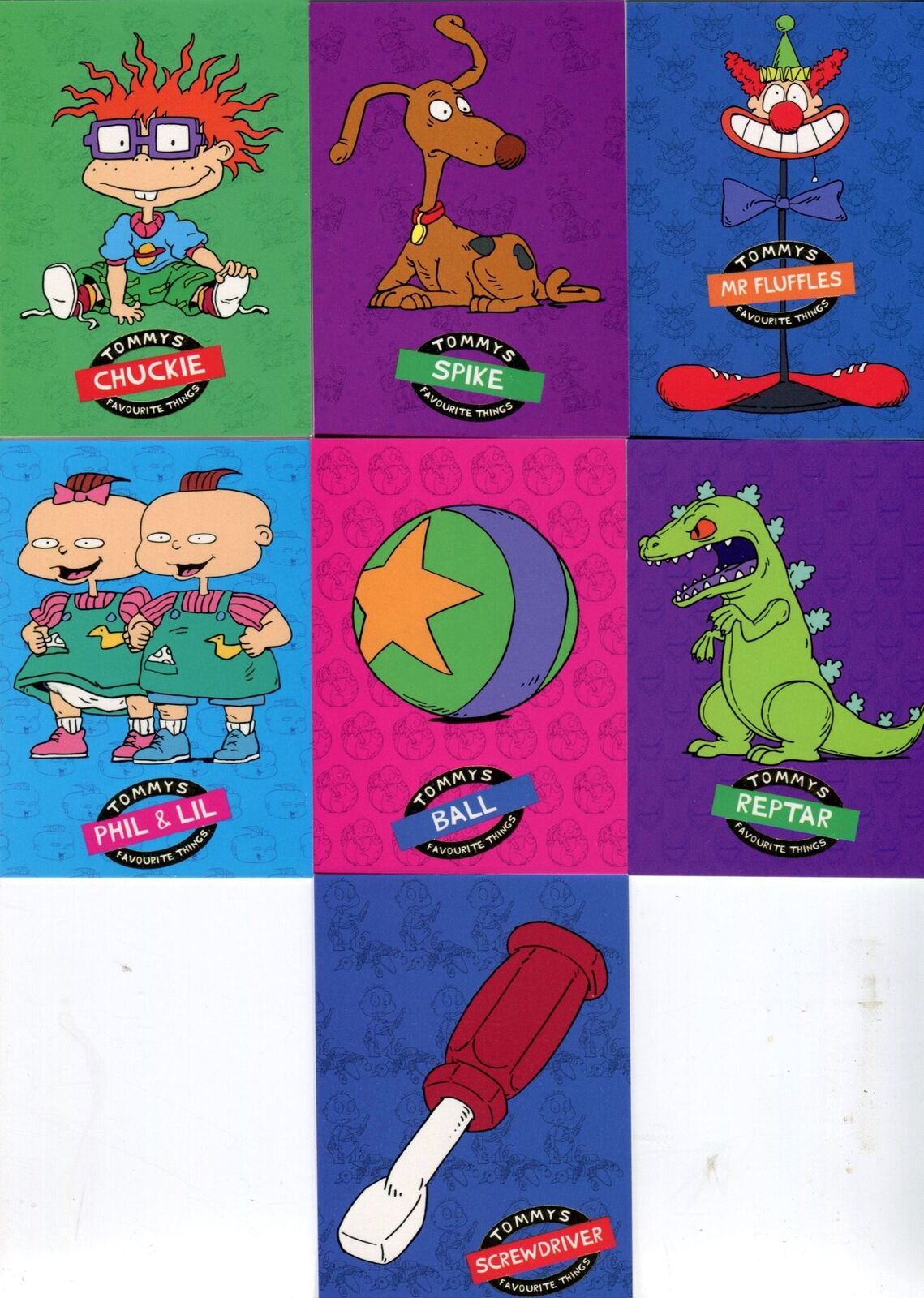 Rugrats Tommy\'s Favorite Things Chase Card Set TFT1 thru TFT7 Tempo1997
