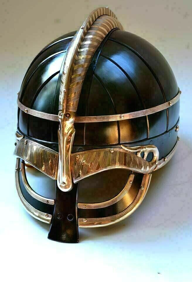 Medieval Vendel Viking Helmet Brass 16 Gauge Steel Knight Museum Armor Helmet