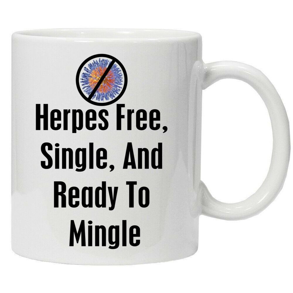 Herpes Free Single Ready To Mingle 11oz Funny Coffee Mug