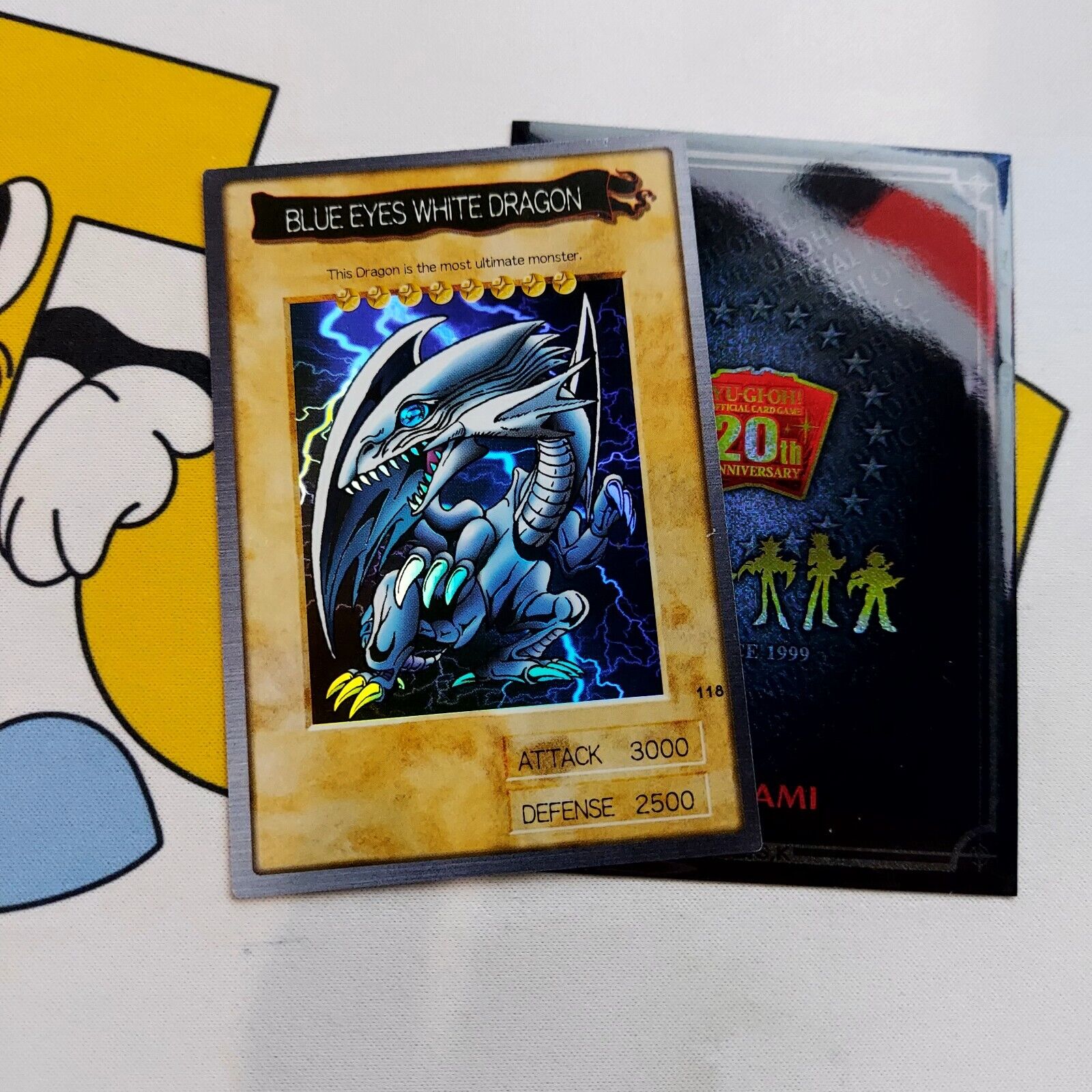 1999 YuGiOh Blue-Eyes White Dragon Holo 118 Japanese Bandai NM Carddass Card