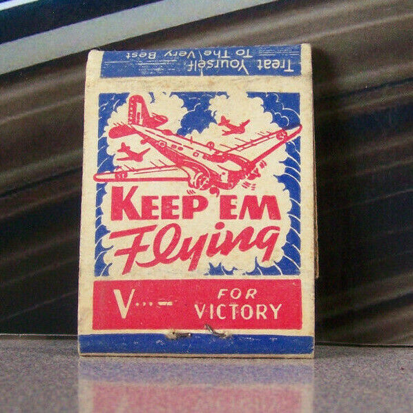 Vintage Matchbook Z7 Paola Kansas World War II Golden Butter Airplane Flying V