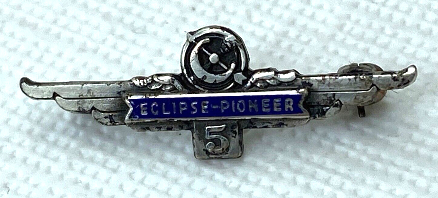 Vintage Eclipse Pioneer Miniature Sterling 5 Year Service Pin - Pin Back