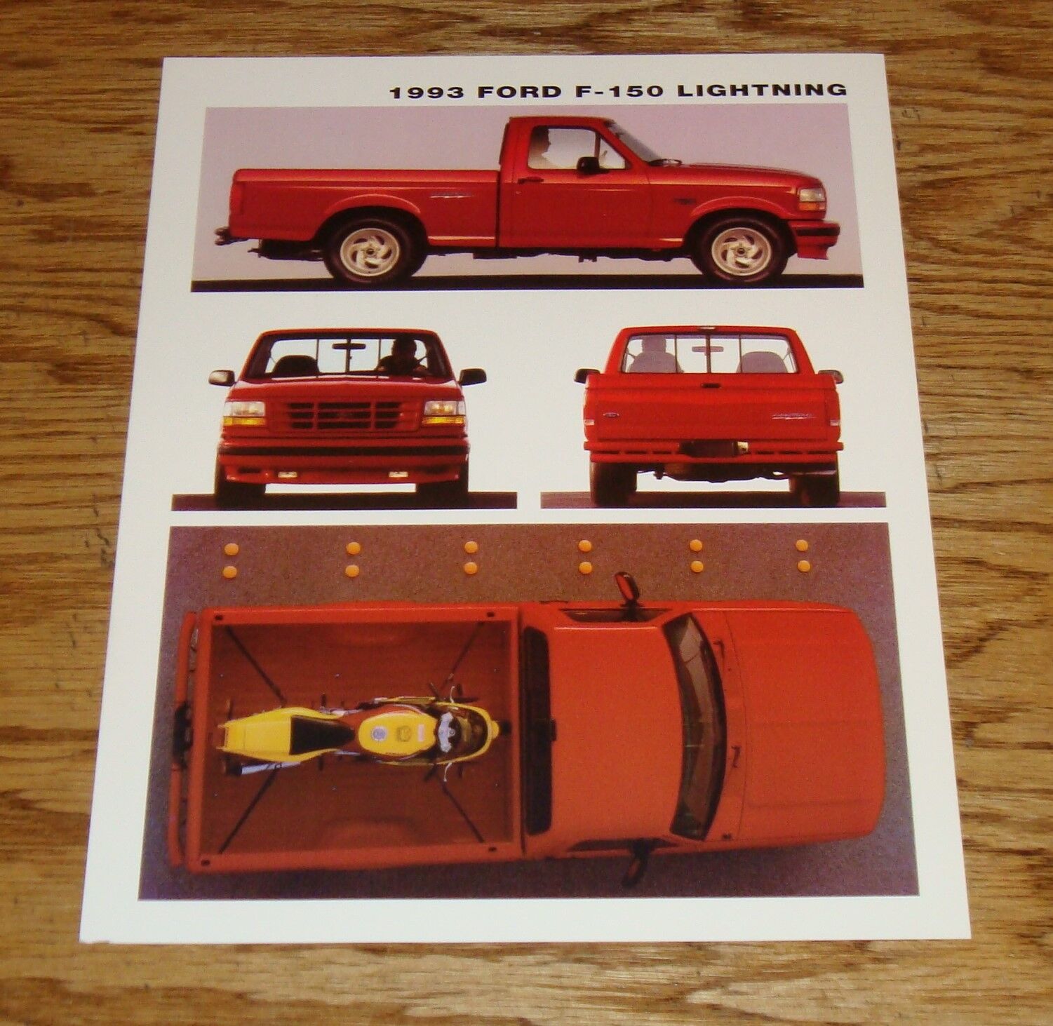 Original 1993 Ford Truck SVT F-150 Lightning Sales Sheet Brochure 93
