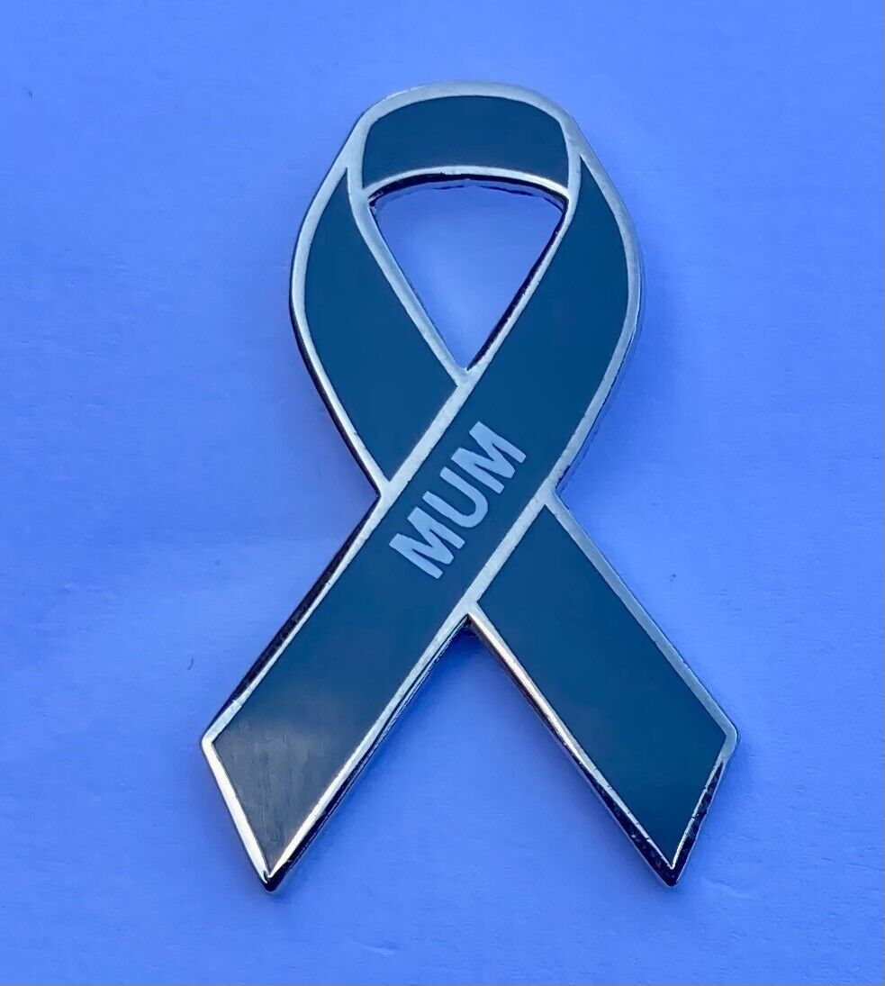 *NEW* Parkinson's Disease ' MUM ' Awareness ribbon enamel badge / brooch.