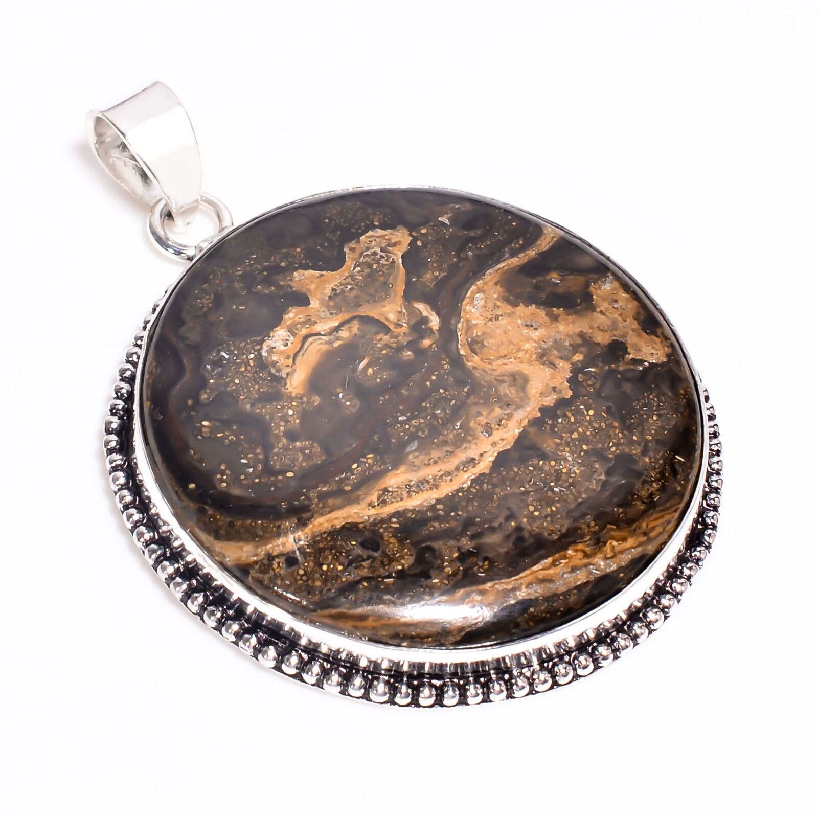 Stromatolite Vintage Style Handmade 925 Sterling Silver Pendant 2.2\
