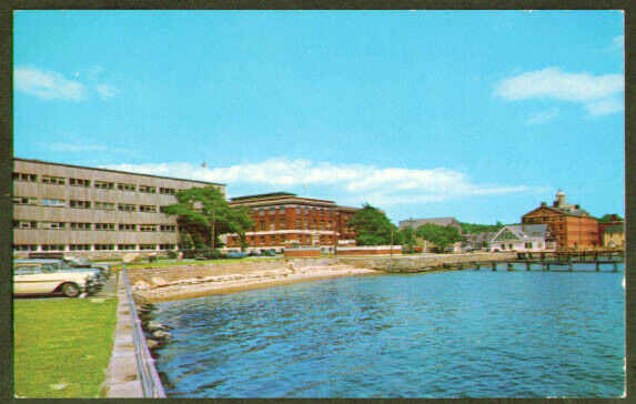 Marine Biology Building Woods Hole MA postcard 1960s