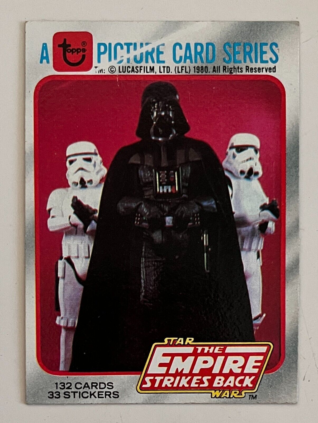 1980 Topps The Empire Strikes Back #1 ERROR Card Darth Vader Blackless Streak