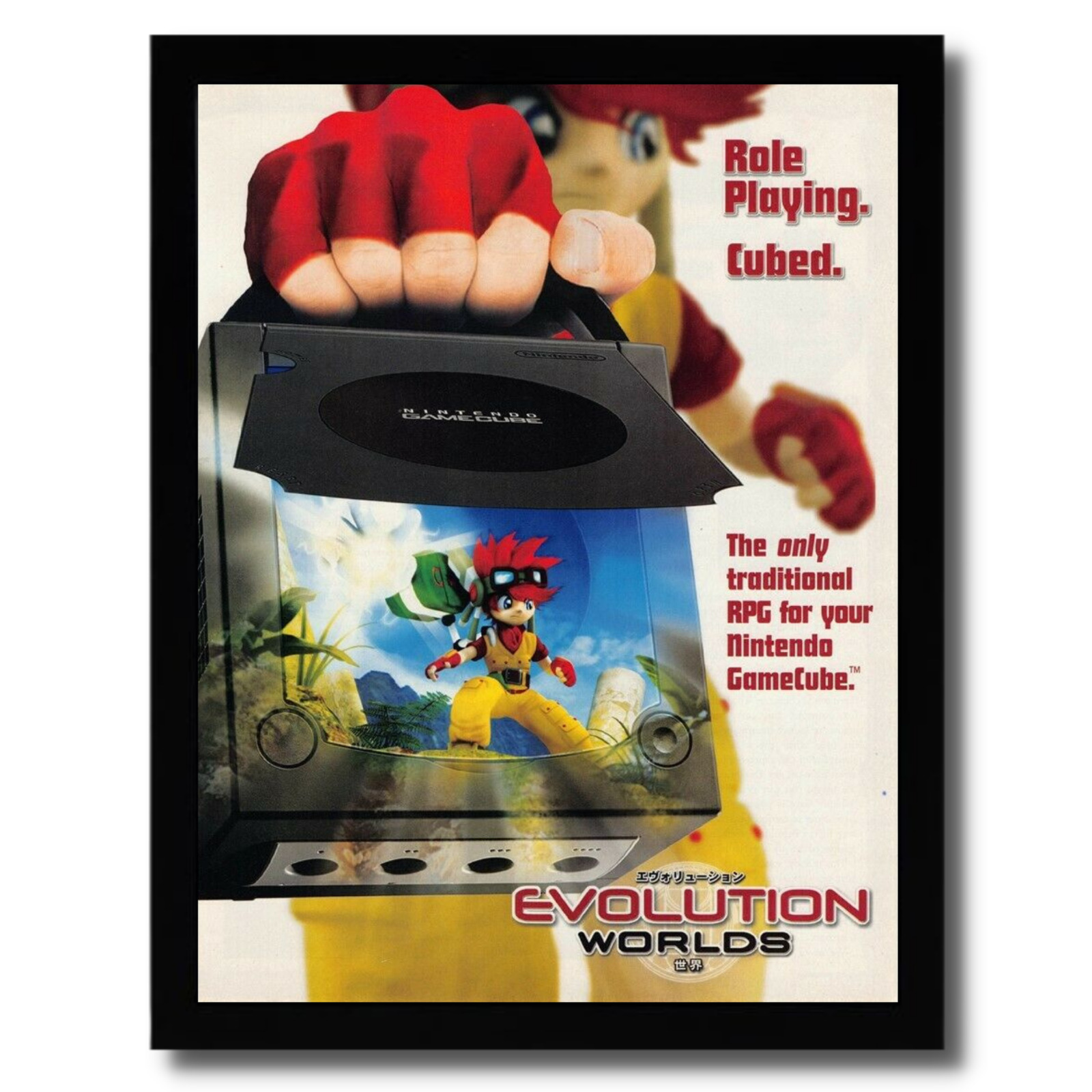 2002 Evolution Worlds Framed Print Ad/Poster Original Authentic Gamecube Art