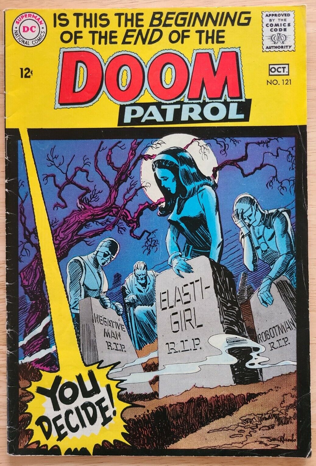 Doom Patrol #121  1968 - DC Silver Age Last Issue, Nicer Mid Grade See Photos