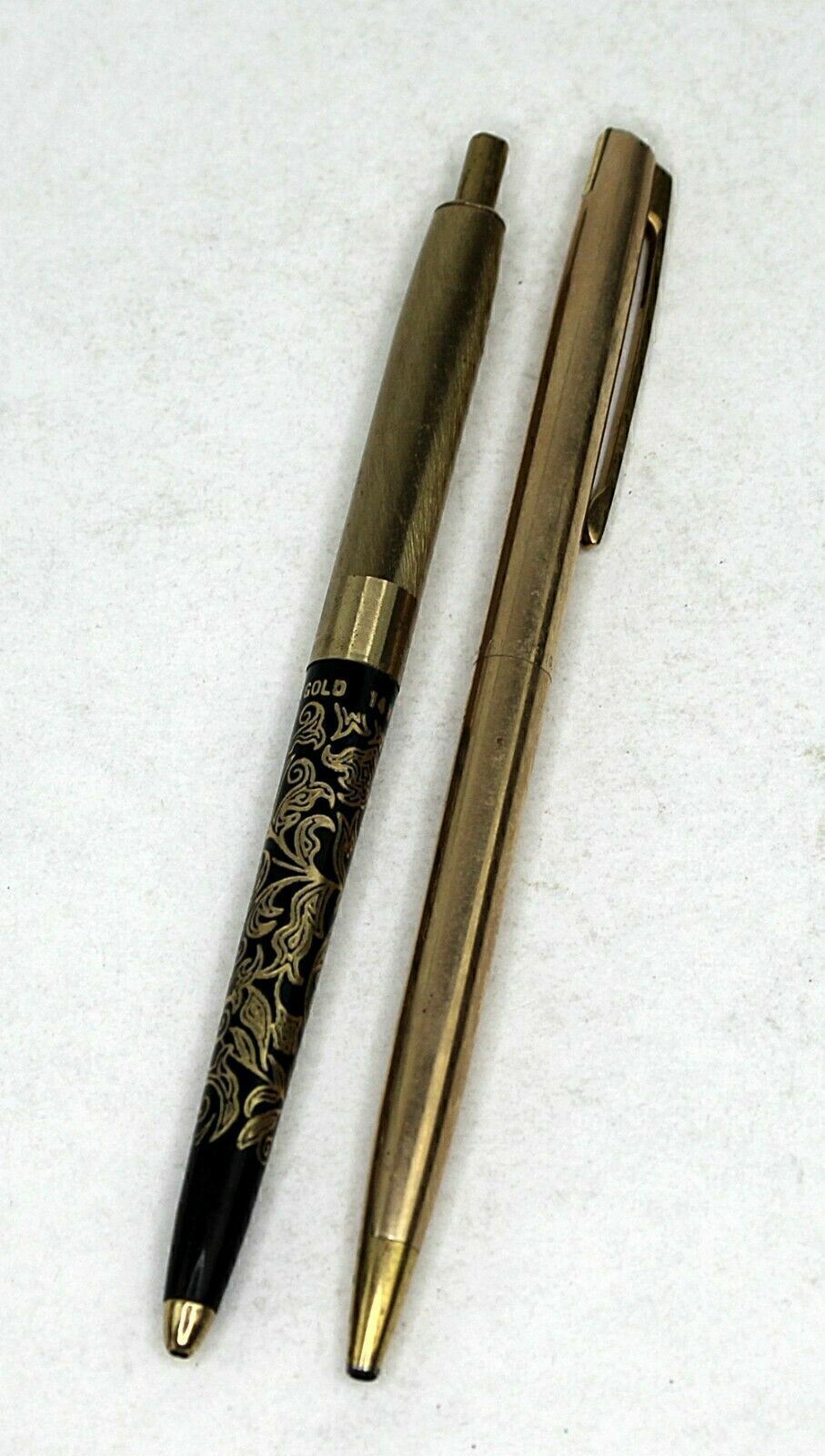 Pair of Specialty Pens 14K Gold inlay & 1/20 14K GF Casing Made in USA