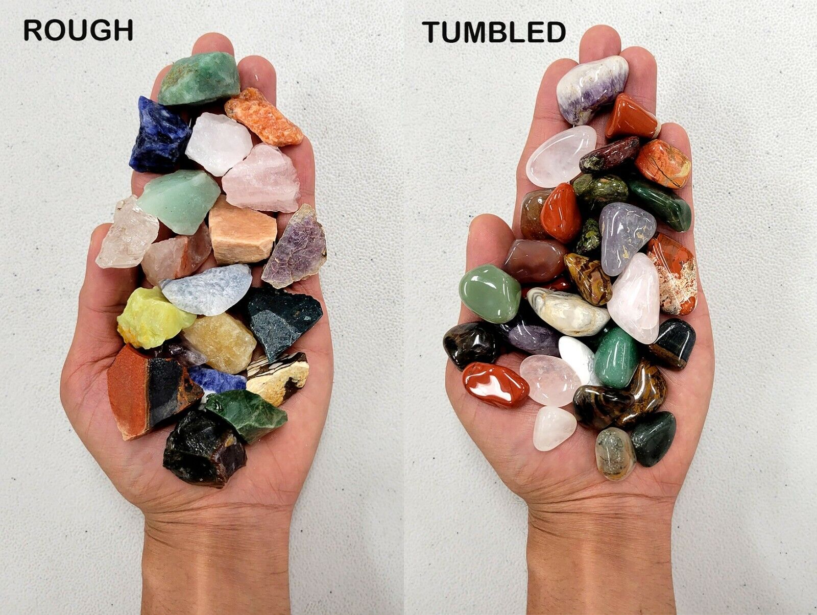 Rough & Tumbled Crystals Mix, Assorted Natural Gems Stones Confetti Crystal Lot