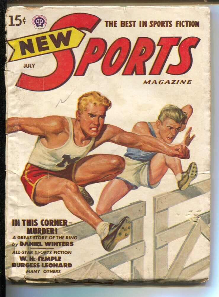 New Sports 7/1948-Popular-high hurdles cover-pulp fiction-baseball tennis-gol...