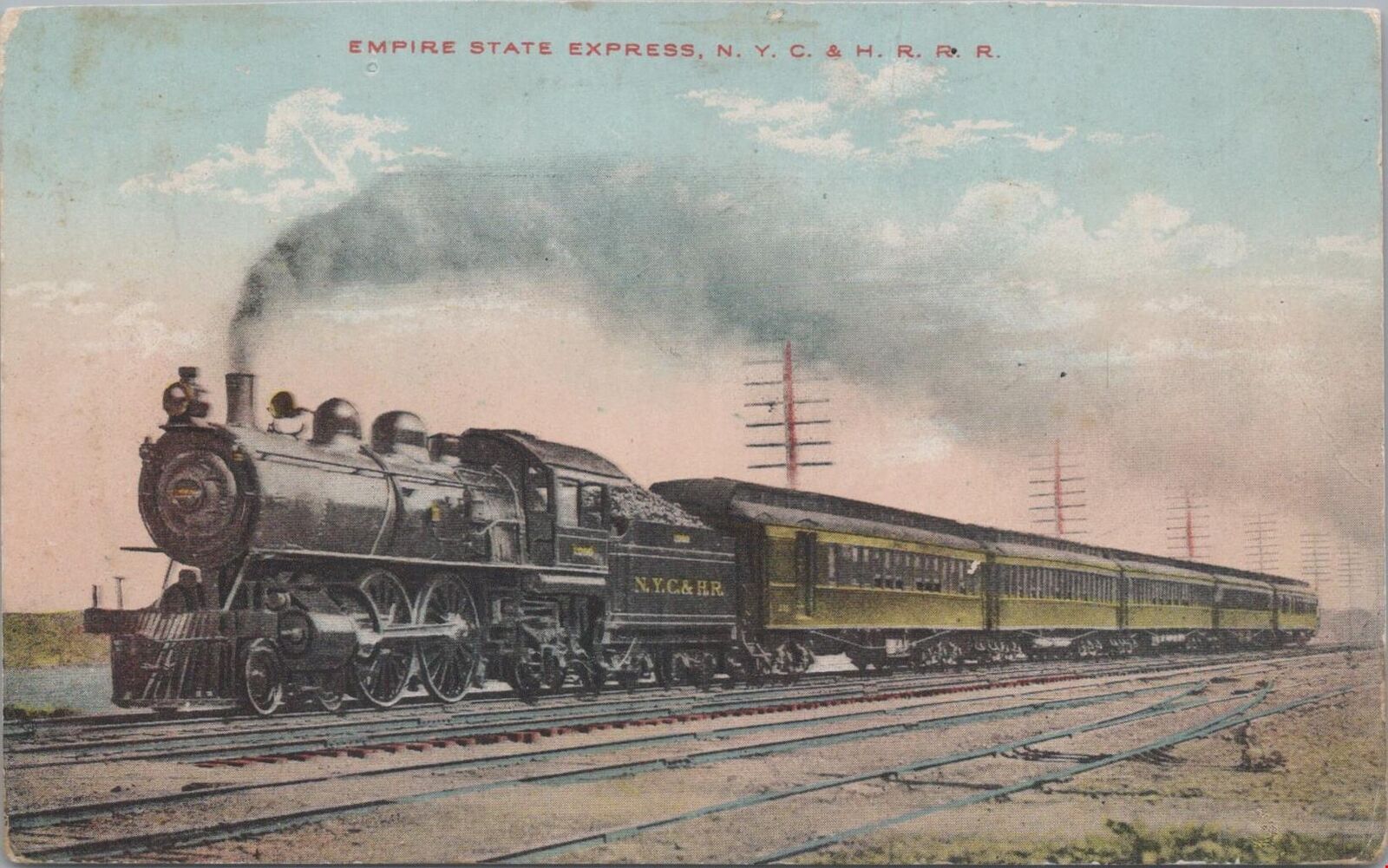 Postcard Railroad Empire State Express NYC and & HRRR