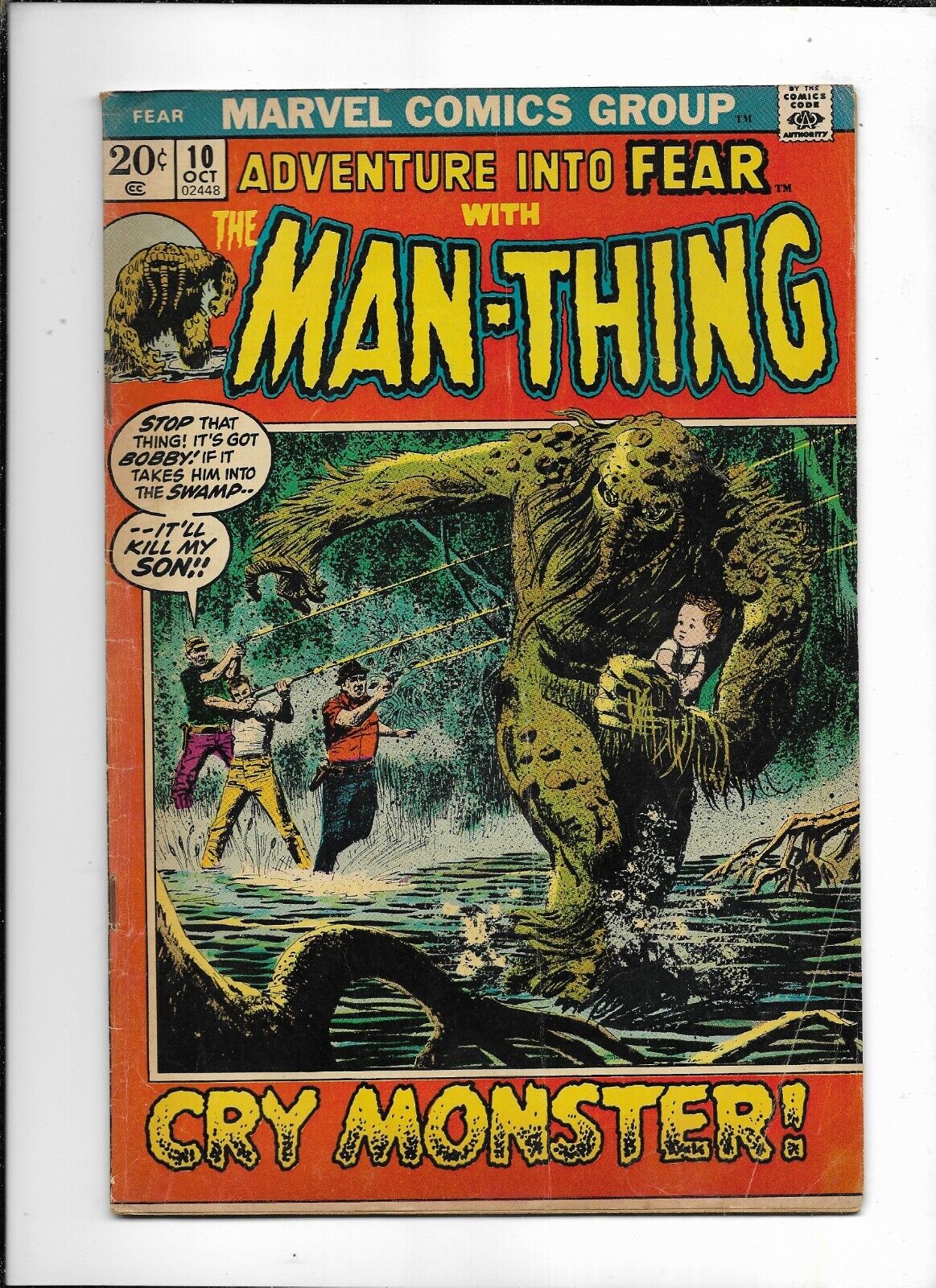 Adventure Into Fear #10 (Marvel 1972) 1st Solo Man-Thing VG