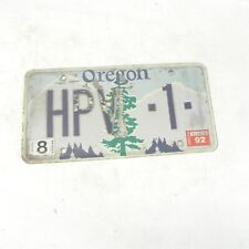 VINTAGE USED OREGON DOUG FIR LICENSE PLATE HPV-1 COLLECTIBLE TAGGED AUGUST 1992 picture