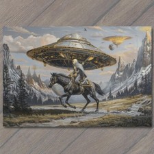 POSTCARD Alien God Civilization Religious Deity Ceremony Sacred Ritual Spaceship picture