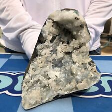 4.8 LB Natural White Calcite Quartz Crystal Cluster Mineral Specimen Healing picture
