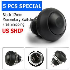 5X Black M4 12mm Waterproof Momentary ON/OFF Push Button Round SPST Switch picture
