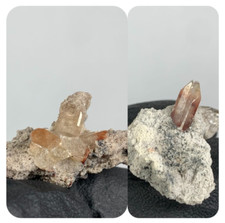 LOT RED/CHAMPAGNE TOPAZ W/RUTILE CRYSTAL CLUSTER ON MATRIX - POTOSI, MEXICO picture